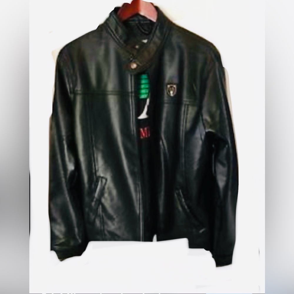 Armani Collezioni Black Leather Jacket
